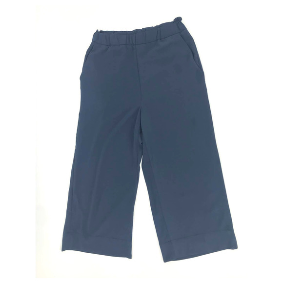 H&M Pants - H&M Blue Gauzy Elastic Waist Wide Leg Pull On Crop Pants Size 4